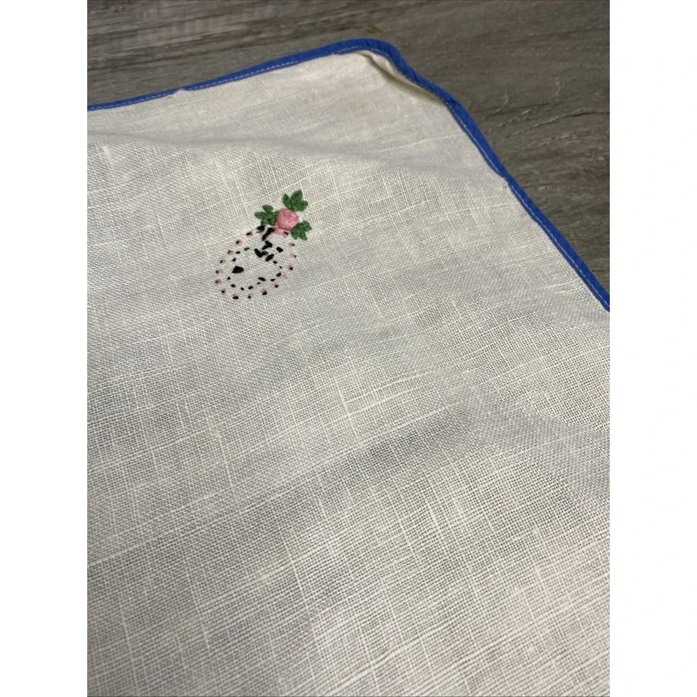 VTG Linen Card Table Cover Tablecloth 30x 29